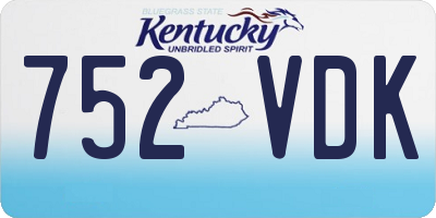 KY license plate 752VDK
