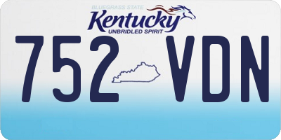 KY license plate 752VDN