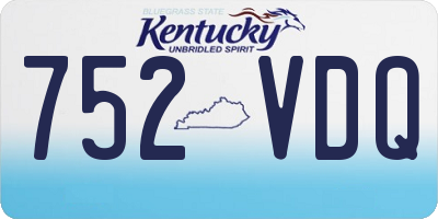 KY license plate 752VDQ