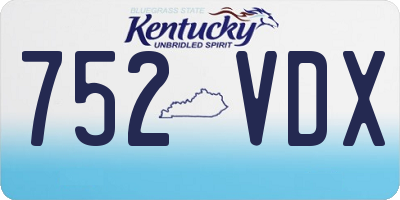KY license plate 752VDX
