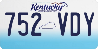 KY license plate 752VDY