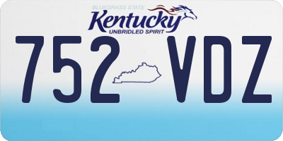 KY license plate 752VDZ