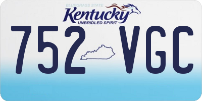 KY license plate 752VGC