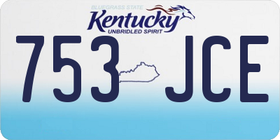 KY license plate 753JCE