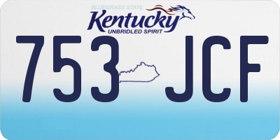 KY license plate 753JCF