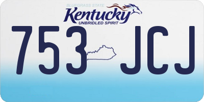 KY license plate 753JCJ