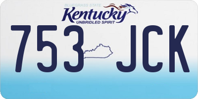 KY license plate 753JCK