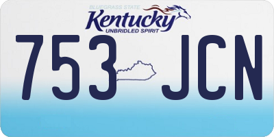 KY license plate 753JCN