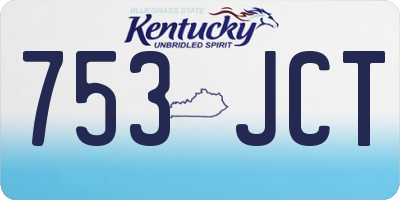 KY license plate 753JCT
