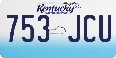 KY license plate 753JCU