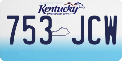 KY license plate 753JCW