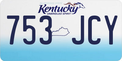 KY license plate 753JCY