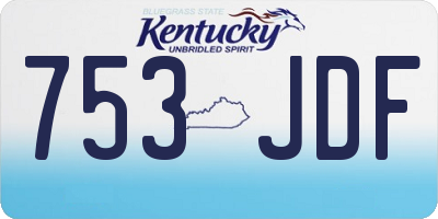 KY license plate 753JDF
