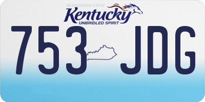 KY license plate 753JDG