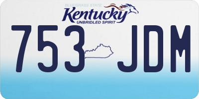 KY license plate 753JDM