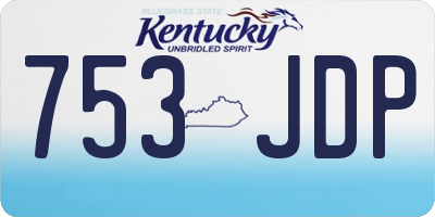 KY license plate 753JDP