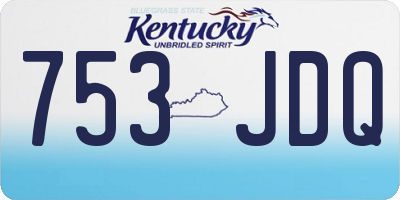KY license plate 753JDQ