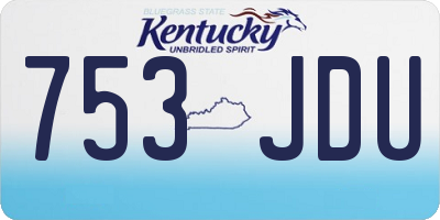 KY license plate 753JDU