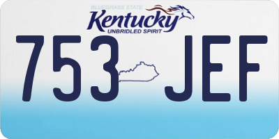 KY license plate 753JEF