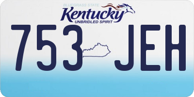 KY license plate 753JEH