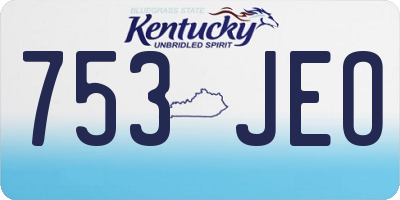 KY license plate 753JEO
