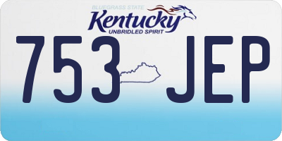 KY license plate 753JEP