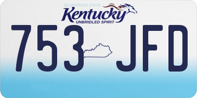 KY license plate 753JFD