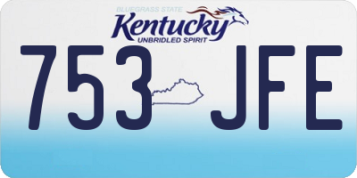 KY license plate 753JFE
