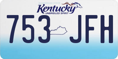 KY license plate 753JFH