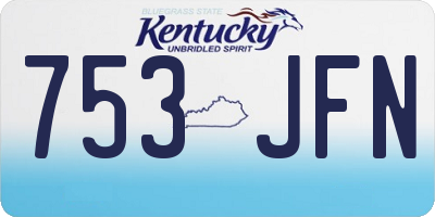 KY license plate 753JFN