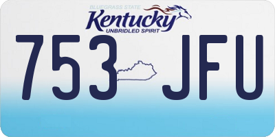 KY license plate 753JFU