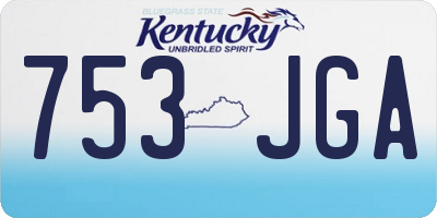 KY license plate 753JGA