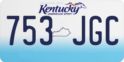 KY license plate 753JGC
