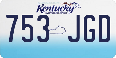 KY license plate 753JGD