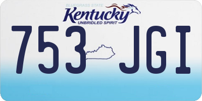 KY license plate 753JGI