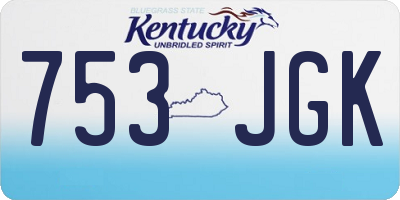 KY license plate 753JGK