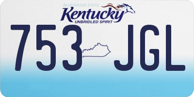 KY license plate 753JGL