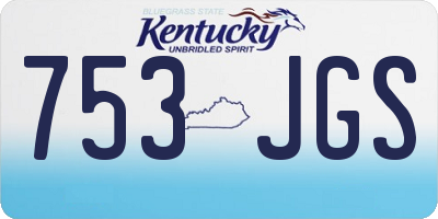 KY license plate 753JGS