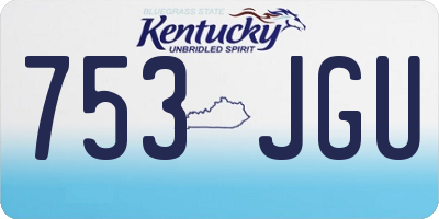 KY license plate 753JGU