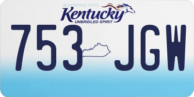 KY license plate 753JGW