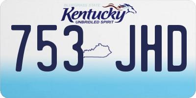 KY license plate 753JHD