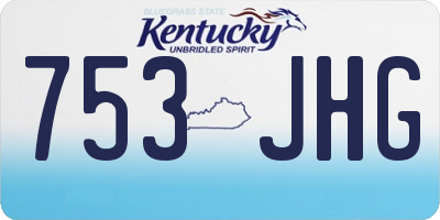 KY license plate 753JHG