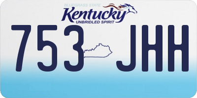 KY license plate 753JHH