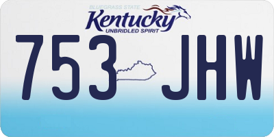KY license plate 753JHW
