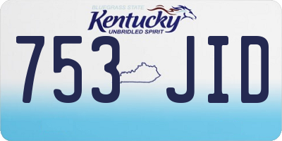 KY license plate 753JID