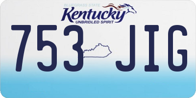 KY license plate 753JIG