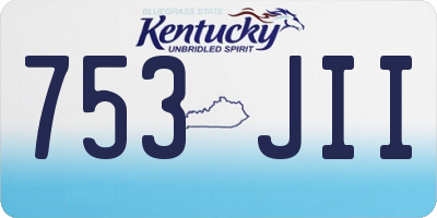 KY license plate 753JII