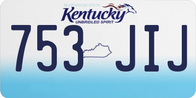 KY license plate 753JIJ