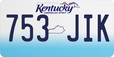 KY license plate 753JIK