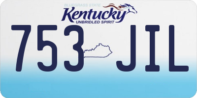 KY license plate 753JIL
